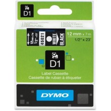 Banda Dymo D1 DY45021 laminata 12mmx7m, alb pe negru, S0720610