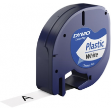 Banda Dymo Letratag DY91201 12mm, plastic alb