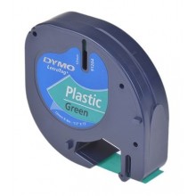 Banda Dymo Letratag DY91204 12mm, plastic verde