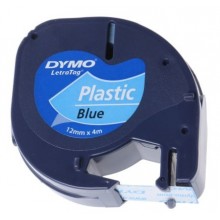 Banda Dymo Letratag DY91205 12mm, plastic albastru