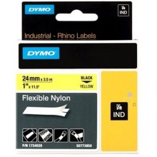 Banda nylon flexibil Dymo D1 DY1734525 24mm x 3.5m, Negru/Galben, S0773850
