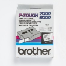 Banda de etichete Brother 18mmx15m, negru pe transparent, TX141