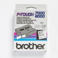 Banda de etichete Brother 24mmx15m, negru pe transparent, TX151
