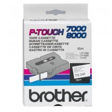 Banda de etichete Brother 18mmx15m, negru pe alb, TX241