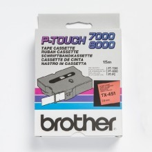 Banda de etichete Brother 24mmx15m, negru pe rosu, TX451