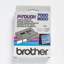 Banda de etichete Brother 24mmx15m, negru pe albastru, TX551