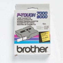 Banda de etichete Brother 24mmx15m, negru pe galben, TX651