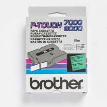 Banda de etichete Brother 24mmx15m, negru pe verde, TX751