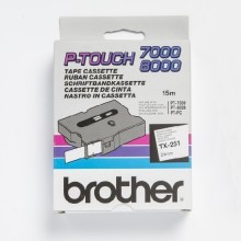 Banda de etichete Brother 24mmx15m, negru pe alb, TX251