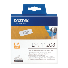 Banda de etichete Brother 38mmx90mm, 400 et./rola, negru pe alb, DK11208