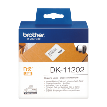 Banda etichete Brother 62mmx100mm, 300 et./rola, negru pe alb, DK11202
