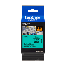 Banda de etichete Brother 21mmx45mm, 72 et./rola, negru pe verde, FLE7511