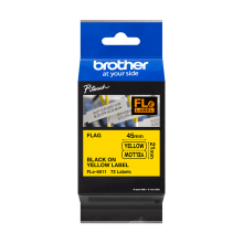 Banda de etichete Brother 21mmx45mm, 72 et./rola, negru pe galben, FLE6511