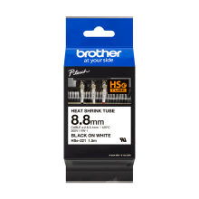 Banda de etichete termocontractibila Brother 8.8mmx1.5m, negru pe alb, HSE221