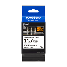 Banda de etichete termocontractibila Brother 11.7mmx1.5m, negru pe alb, HSE231