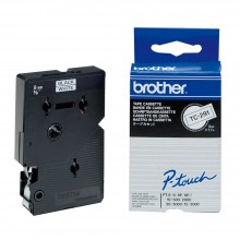 Banda de etichete Brother 9mmx7.7m, negru pe alb, TC291