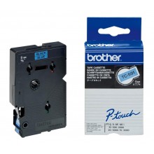 Banda de etichete Brother 9mmx7.7m, negru pe albastru, TC591