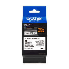 Banda de etichete Brother 6mmx8m, negru pe alb, TZES211