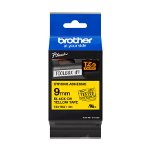 Banda de etichete Brother 9mmx8m, negru pe galben, TZES621