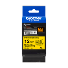 Banda de etichete Brother 12mmx8m, negru pe galben, TZES631