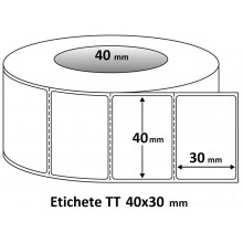 Etichete TT 40x30mm, diam 40mm, 1250 buc./rola