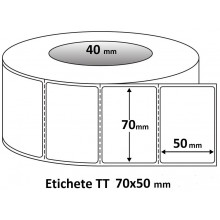 Etichete TT 70x50mm, diam 40mm, 760 buc./rola