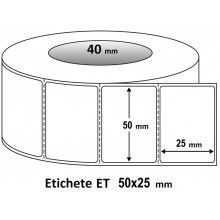 Etichete ET 50x25mm, diam 40mm, 1500 buc./rola
