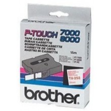 Banda de etichete Brother 24mmx15m, rosu pe alb, TX252