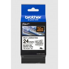 Banda de etichete Brother 24mmx8m, negru pe alb, TZESL251
