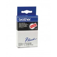 Banda de etichete Brother 9mmx7.7m, alb pe rosu, TC495
